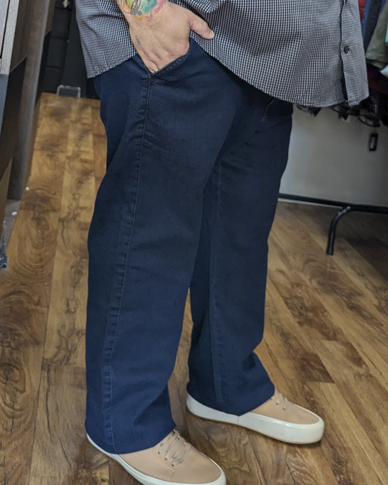 Calça Social bolso faca jeans c/ elastano