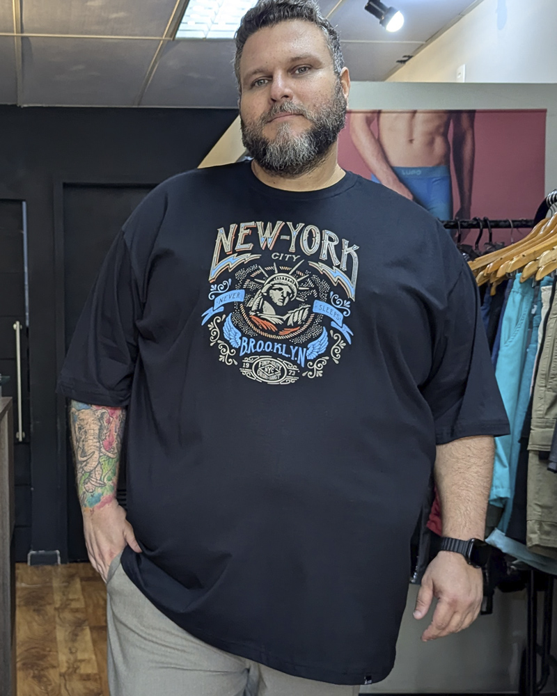 Camisa Malha careca com estampa NY