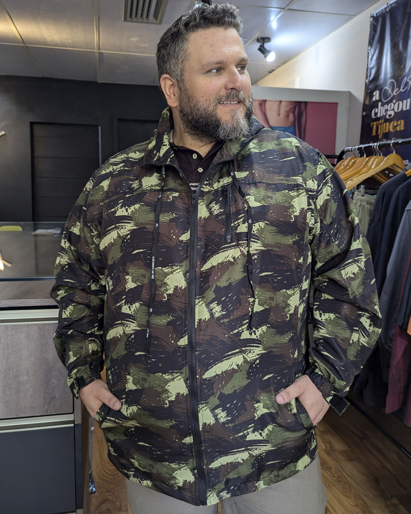Jaqueta de Nylon Camuflado Delrey