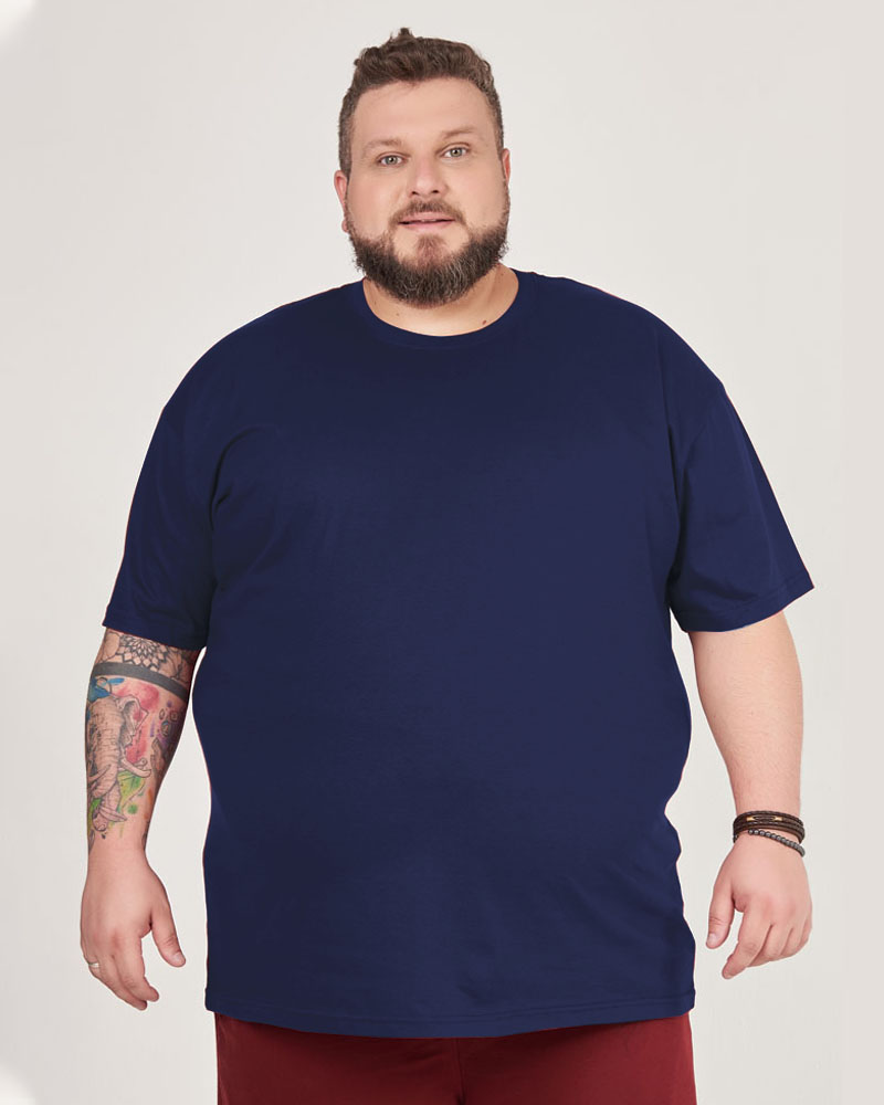 Camisa malha básica azul marinho