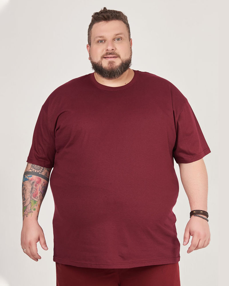 Camisa malha básica vinho