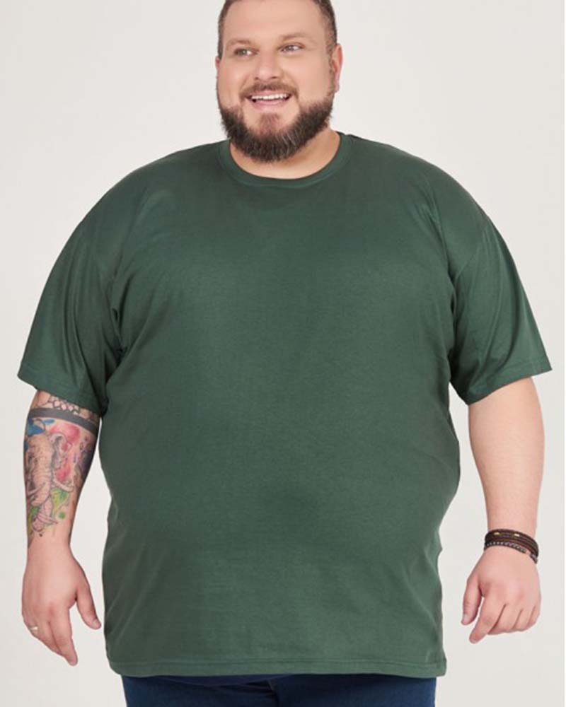 Camisa malha básica Verde Musgo