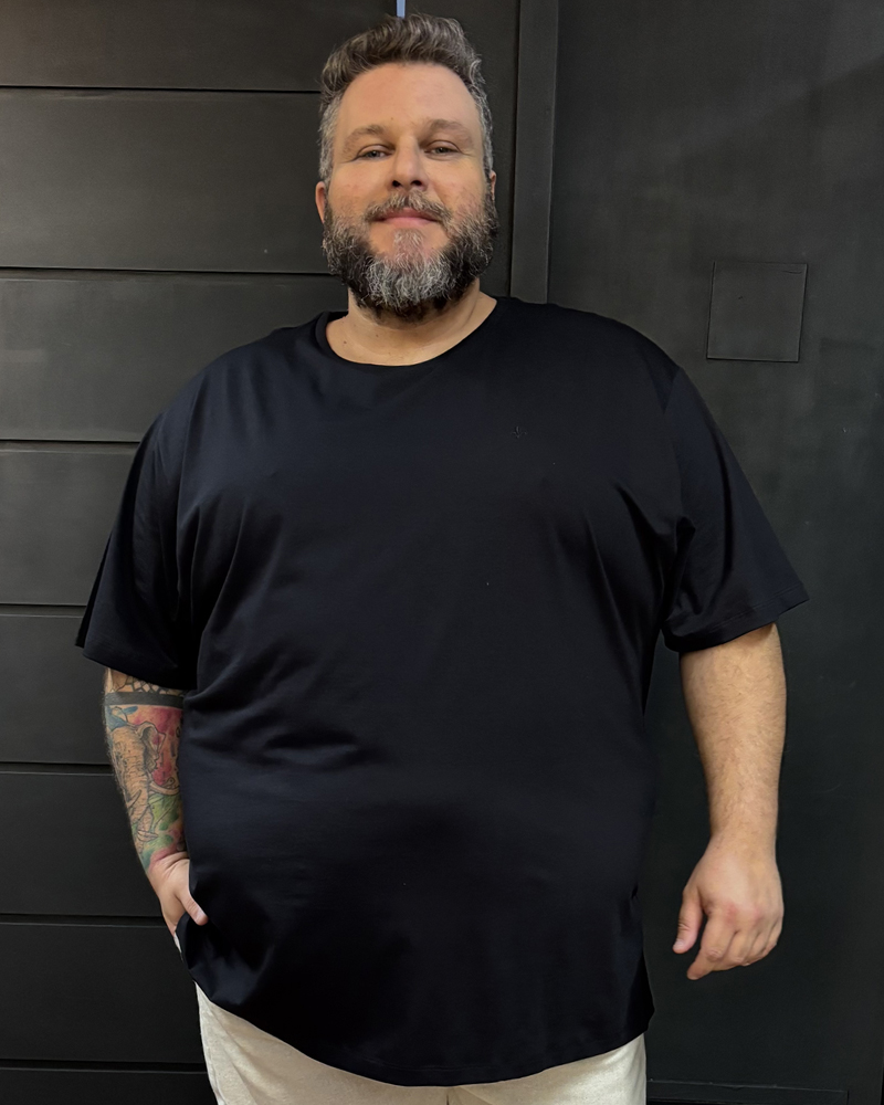 Camisa Careca Malha Pima algodão preta