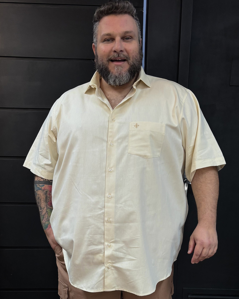 Camisa Social Maquinetada Oxford